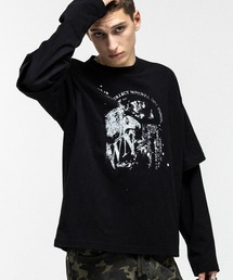 ILL'S（イルズ）の「FAKE LAYERED LONG SLEEVE TEE   フェイクレイヤードロングスリーブTシャツ グラフィックプリント メンズ レディース ユニセックス（Tシャツ/カットソー）」