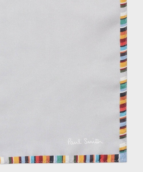 Paul Smith(ポールスミス)の「ブロッキングシグネチャートリム ポケットチーフ【250381 CHIF】(ポケットチーフ・メンズ・ホワイト・FREE)」の2枚目の写真