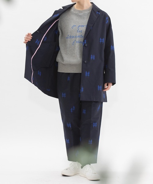 nop de nod(ノップドゥノッド)の「グログラン刺繍センタープレスパンツ(その他パンツ・レディース・ネイビー/ブラック・3)」の10枚目の写真