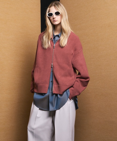 MAISON SPECIAL（メゾンスペシャル）の「《UNISEX》C/A Prime-Over Drivers Zip Knit/C/Aプライムオーバードライバーズジップニット【MAISON SPECIAL/メゾンスペシャル】（カーディガン/ボレロ・メンズ・チャコールグレー/ブラック/ライトグリーン/ピンク・0/1/2）」の6枚目の写真