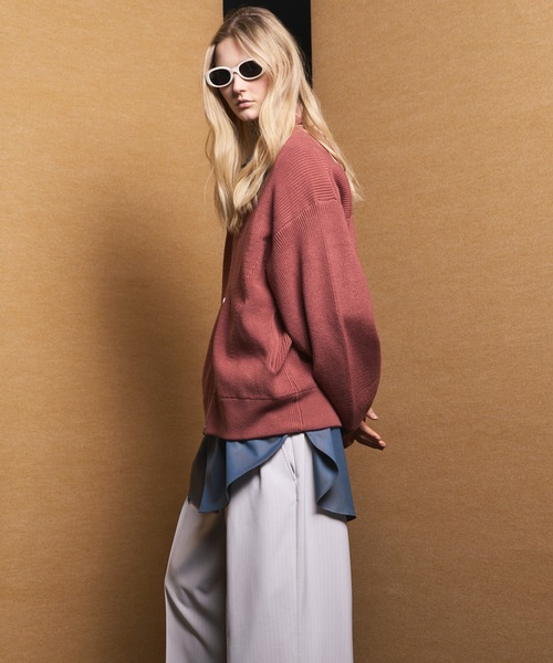 MAISON SPECIAL（メゾンスペシャル）の「《UNISEX》C/A Prime-Over Drivers Zip Knit/C/Aプライムオーバードライバーズジップニット【MAISON SPECIAL/メゾンスペシャル】（カーディガン/ボレロ・メンズ・チャコールグレー/ブラック/ライトグリーン/ピンク・0/1/2）」の7枚目の写真