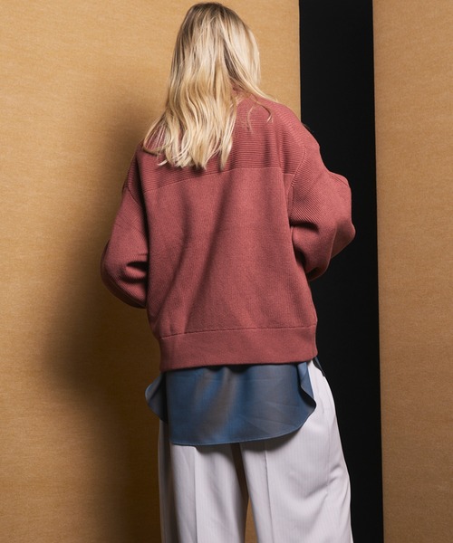 MAISON SPECIAL（メゾンスペシャル）の「《UNISEX》C/A Prime-Over Drivers Zip Knit/C/Aプライムオーバードライバーズジップニット【MAISON SPECIAL/メゾンスペシャル】（カーディガン/ボレロ・メンズ・チャコールグレー/ブラック/ライトグリーン/ピンク・0/1/2）」の8枚目の写真