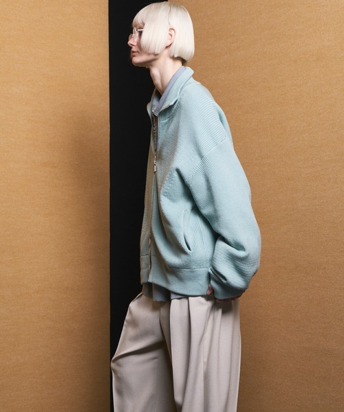 MAISON SPECIAL(メゾンスペシャル)の「《UNISEX》C/A Prime-Over Drivers Zip Knit/C/Aプライムオーバードライバーズジップニット【MAISON SPECIAL/メゾンスペシャル】(カーディガン/ボレロ・メンズ・チャコールグレー/ブラック/ライトグリーン/ピンク/バーガンディー・0/1/2)」の22枚目の写真