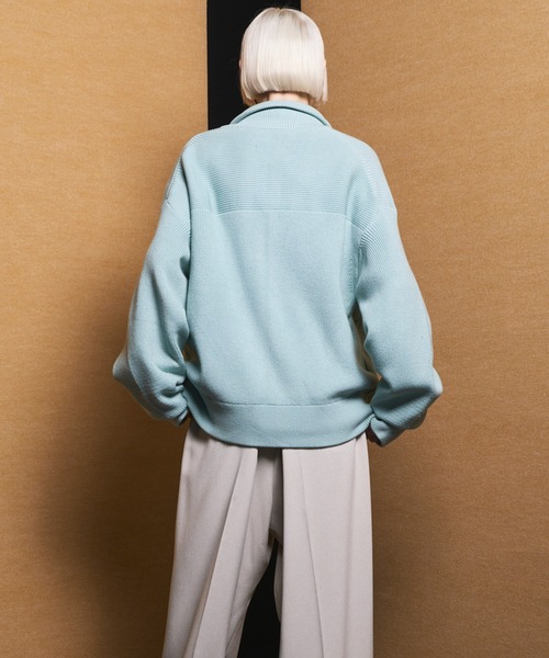 MAISON SPECIAL（メゾンスペシャル）の「《UNISEX》C/A Prime-Over Drivers Zip Knit/C/Aプライムオーバードライバーズジップニット【MAISON SPECIAL/メゾンスペシャル】（カーディガン/ボレロ・メンズ・チャコールグレー/ブラック/ライトグリーン/ピンク・0/1/2）」の5枚目の写真