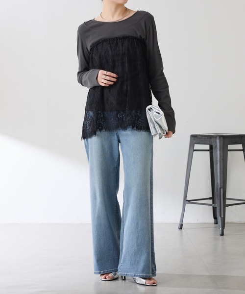 COLLAGE GALLARDAGALANTE（コラージュガリャルダガランテ）の「レースレイヤードミニ（スカート・レディース・ブラック/ホワイト・FREE）」の6枚目の写真