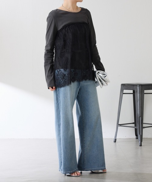 COLLAGE GALLARDAGALANTE（コラージュガリャルダガランテ）の「レースレイヤードミニ（スカート・レディース・ブラック/ホワイト・FREE）」の13枚目の写真