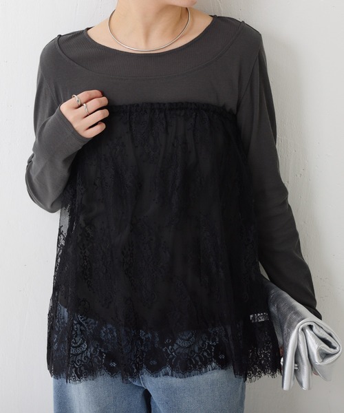 COLLAGE GALLARDAGALANTE（コラージュガリャルダガランテ）の「レースレイヤードミニ（スカート・レディース・ブラック/ホワイト・FREE）」の14枚目の写真