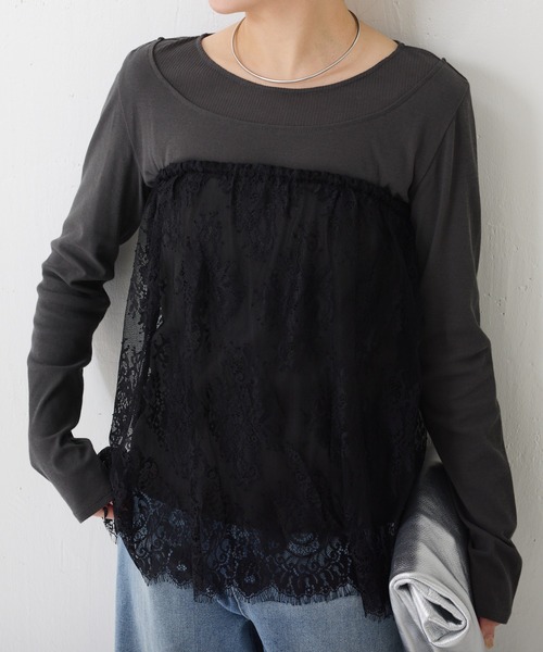 COLLAGE GALLARDAGALANTE（コラージュガリャルダガランテ）の「レースレイヤードミニ（スカート・レディース・ブラック/ホワイト・FREE）」の15枚目の写真