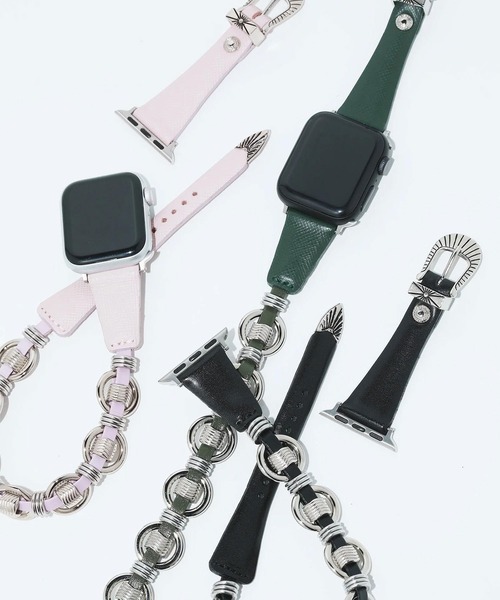 TOGA PULLA(トーガ プルラ)の「【TOGA TOO/トーガトゥー】Ring metal watch belt/リングメタルウォッチベルト/Apple Watchベルト(デジタル腕時計・レディース・ブラック/ライトピンク/グリーン・SMALL/41)」の6枚目の写真