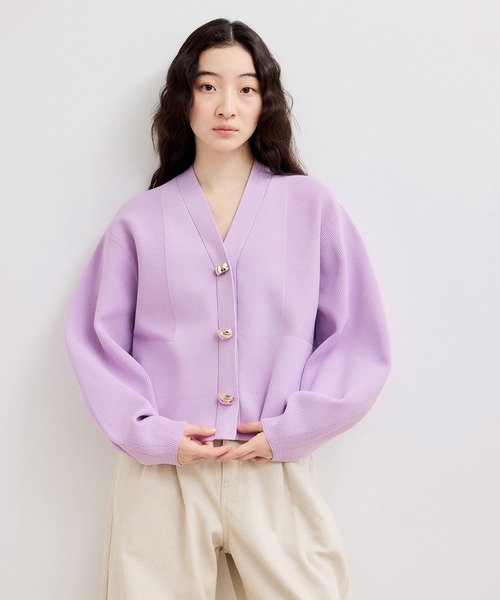 ADAM ET ROPE'（アダムエロペ）の「【WEB限定】・【サステナブル】セレクトネックカーディガン（カーディガン/ボレロ・レディース・オフホワイト/チャコールグレー/ブルー系その他2/ラベンダー/ネイビー/キナリ・FREE）」の19枚目の写真