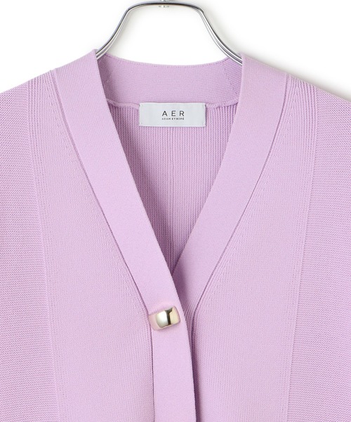 ADAM ET ROPE'（アダムエロペ）の「【WEB限定】・【サステナブル】セレクトネックカーディガン（カーディガン/ボレロ・レディース・オフホワイト/チャコールグレー/ブルー系その他2/ラベンダー/ネイビー/キナリ・FREE）」の9枚目の写真