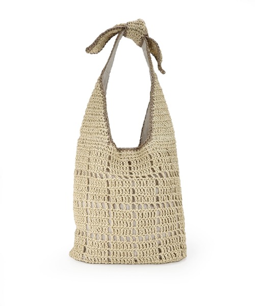 T・S・L（ティーエスエル）の「リボン付きショルダーバッグ（かごバッグ・レディース・ベージュ/ナチュラル・FREE）」の2枚目の写真