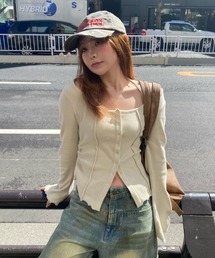 RAY CASSIN | 釦開き袖フレアクロス紐ロンT(カーディガン/ボレロ)