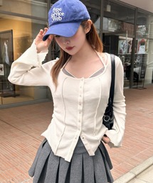 RAY CASSIN | 釦開き袖フレアクロス紐ロンT(Tシャツ/カットソー)