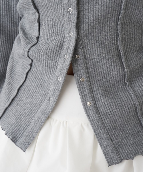 RAY CASSIN（レイカズン）の「釦開き袖フレアクロス紐ロンT（カーディガン/ボレロ・レディース・ベージュ/アイボリー/ブラウン系その他2/チャコールグレー・FREE）」の14枚目の写真