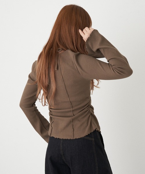 RAY CASSIN（レイカズン）の「【マルチウェイ】釦開き袖フレアクロス紐ロンT / カーディガン（Tシャツ/カットソー・レディース・ベージュ/アイボリー/ブラウン系その他2/チャコールグレー・FREE）」の22枚目の写真