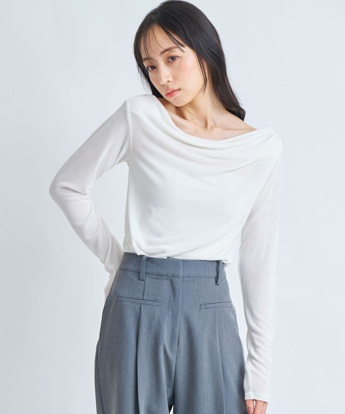 NOELA（ノエラ）の「シアードレープカットソー（Tシャツ/カットソー・レディース・ブラック/オフホワイト/イエロー・フリー）」の22枚目の写真