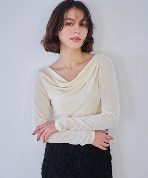 NOELA（ノエラ）の「シアードレープカットソー（Tシャツ/カットソー・レディース・ブラック/オフホワイト/イエロー・フリー）」の16枚目の写真