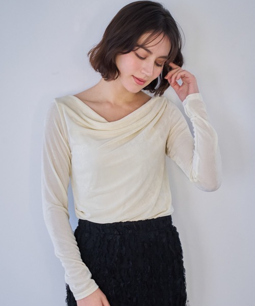 NOELA（ノエラ）の「シアードレープカットソー（Tシャツ/カットソー・レディース・ブラック/オフホワイト/イエロー・フリー）」の14枚目の写真