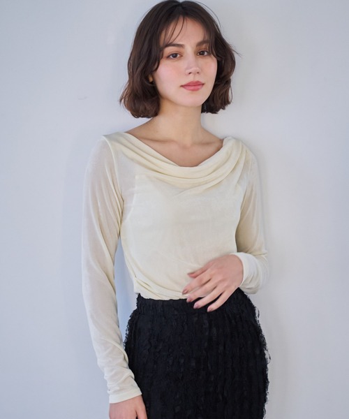 NOELA（ノエラ）の「シアードレープカットソー（Tシャツ/カットソー・レディース・ブラック/オフホワイト/イエロー・フリー）」の13枚目の写真