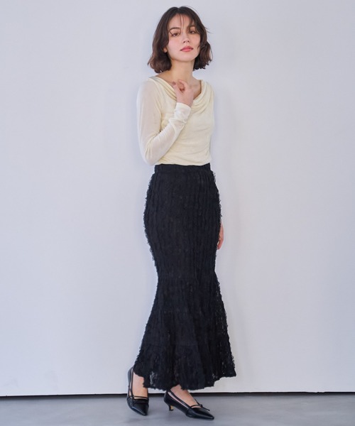 NOELA（ノエラ）の「シアードレープカットソー（Tシャツ/カットソー・レディース・ブラック/オフホワイト/イエロー・フリー）」の10枚目の写真