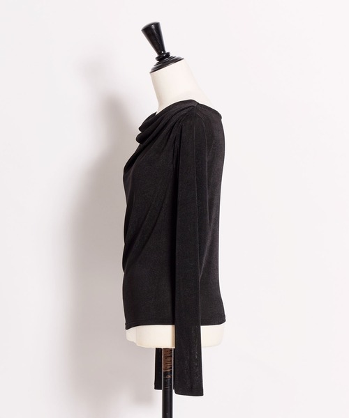 NOELA（ノエラ）の「シアードレープカットソー（Tシャツ/カットソー・レディース・ブラック/オフホワイト/イエロー・フリー）」の7枚目の写真