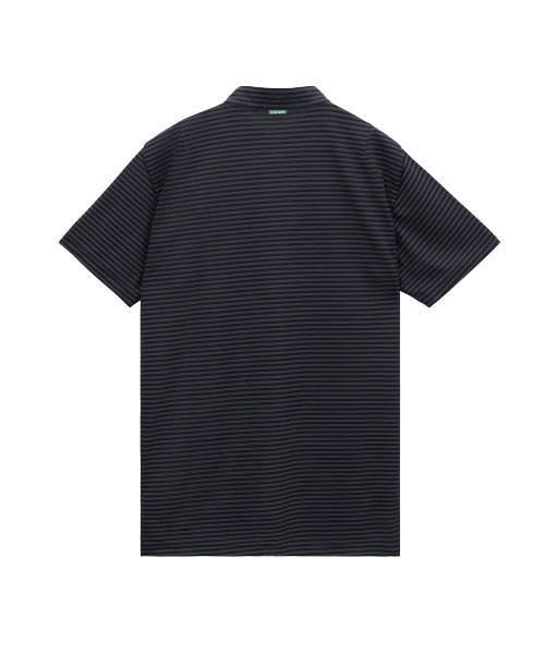 le coq sportif GOLF(ルコックスポルティフゴルフ)の「【le coq sportif GOLF】吸汗速乾/消臭/UV CUT(UPF30)/遮熱/ストレッチ ミニボーダー柄半袖ハーフジップシャツ ゴルフウェア(Tシャツ/カットソー・メンズ・ホワイト/ネイビー・3L/XL/L/M)」の9枚目の写真
