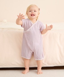 combimini（コンビミニ）の「ベビさらオール（先染めストライプ・先染めチェック）（ベビーパジャマ/スリーパー）」