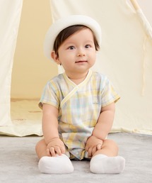 combimini（コンビミニ）の「ベビさらオール（先染めストライプ・先染めチェック）（ベビーパジャマ/スリーパー）」