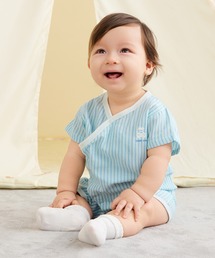 combimini（コンビミニ）の「ベビさらオール（先染めストライプ・先染めチェック）（ベビーパジャマ/スリーパー）」