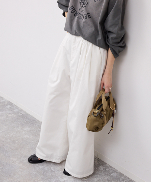SLOBE IENA(スローブイエナ)の「タックワイドパンツ(その他パンツ・レディース・ホワイト/ブラウン・36/38)」の19枚目の写真