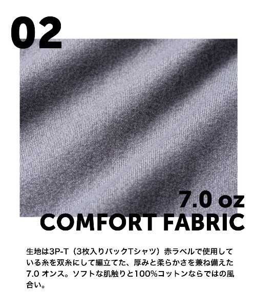 HANES(ヘインズ)の「【Hanes/ヘインズ】メンズ 大きいサイズ MOKU クルーネックTシャツ(Tシャツ/カットソー・メンズ・ヘザーグレー・XXL)」の18枚目の写真