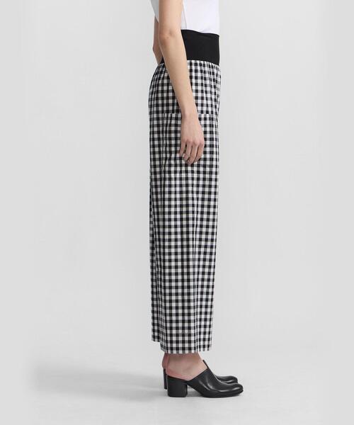 agnes b.（アニエスベー）の「ギンガムチェック コットン ワイドパンツ ”Matis”（その他パンツ・レディース・ブラック・42/36/38/40）」の4枚目の写真