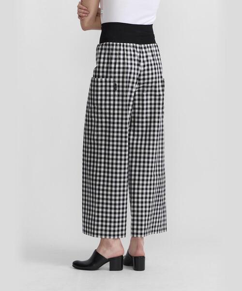 agnes b.（アニエスベー）の「ギンガムチェック コットン ワイドパンツ ”Matis”（その他パンツ・レディース・ブラック・42/36/38/40）」の5枚目の写真