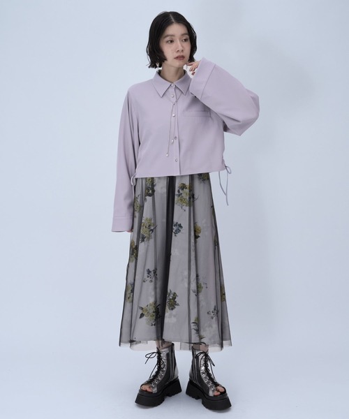 HARE（ハレ）の「フラワーシアーレイヤーワンピース(HARE)（ワンピース・レディース・ホワイト/ブラック・FREE）」の8枚目の写真
