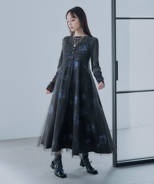 HARE（ハレ）の「フラワーシアーレイヤーワンピース(HARE)（ワンピース・レディース・ホワイト/ブラック・FREE）」の11枚目の写真