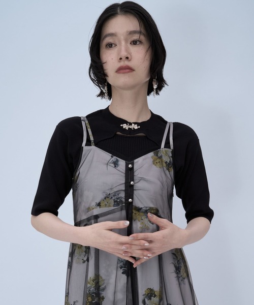 HARE（ハレ）の「フラワーシアーレイヤーワンピース(HARE)（ワンピース・レディース・ホワイト/ブラック・FREE）」の16枚目の写真