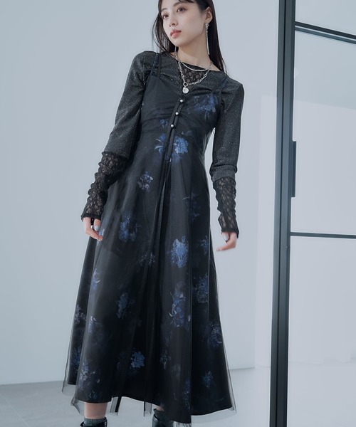 HARE（ハレ）の「フラワーシアーレイヤーワンピース(HARE)（ワンピース・レディース・ホワイト/ブラック・FREE）」の17枚目の写真