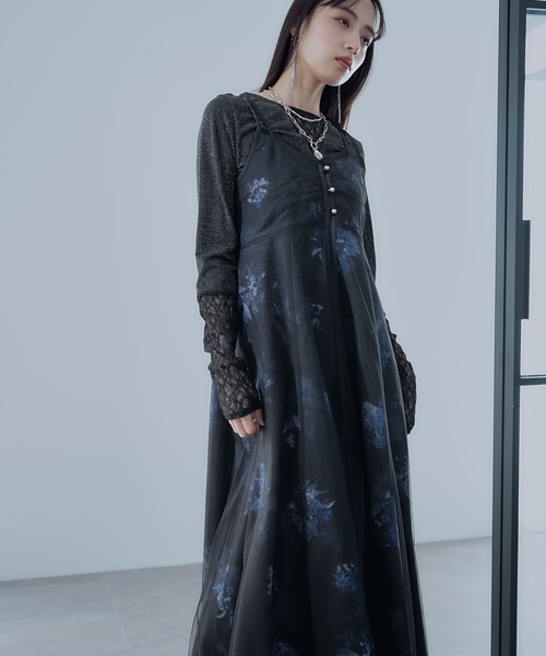 HARE（ハレ）の「フラワーシアーレイヤーワンピース(HARE)（ワンピース・レディース・ホワイト/ブラック・FREE）」の19枚目の写真