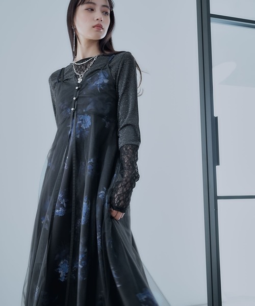 HARE（ハレ）の「フラワーシアーレイヤーワンピース(HARE)（ワンピース・レディース・ホワイト/ブラック・FREE）」の20枚目の写真