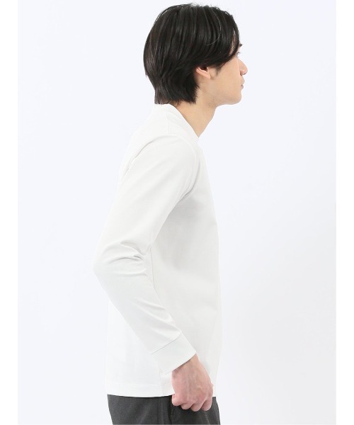 TAKA-Q(タカキュー)の「ストレッチ 抗菌防臭 UV 綿100% コットン シルケットスムス 無地 スロープネック 長袖 Tシャツ ドレスT メンズ(Tシャツ/カットソー・メンズ・ネイビー/ブラック/ライトグレー/ホワイト・X-LARGE/LARGE/MEDIUM/S)」の21枚目の写真