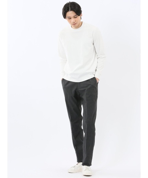 TAKA-Q(タカキュー)の「ストレッチ 抗菌防臭 UV 綿100% コットン シルケットスムス 無地 スロープネック 長袖 Tシャツ ドレスT メンズ(Tシャツ/カットソー・メンズ・ネイビー/ブラック/ライトグレー/ホワイト・X-LARGE/LARGE/MEDIUM/S)」の22枚目の写真