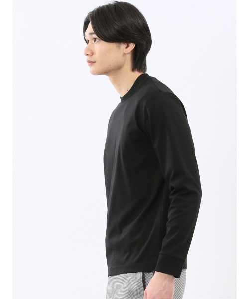 TAKA-Q(タカキュー)の「ストレッチ 抗菌防臭 UV 綿100% コットン シルケットスムス 無地 スロープネック 長袖 Tシャツ ドレスT メンズ(Tシャツ/カットソー・メンズ・ネイビー/ブラック/ライトグレー/ホワイト・X-LARGE/LARGE/MEDIUM/S)」の7枚目の写真
