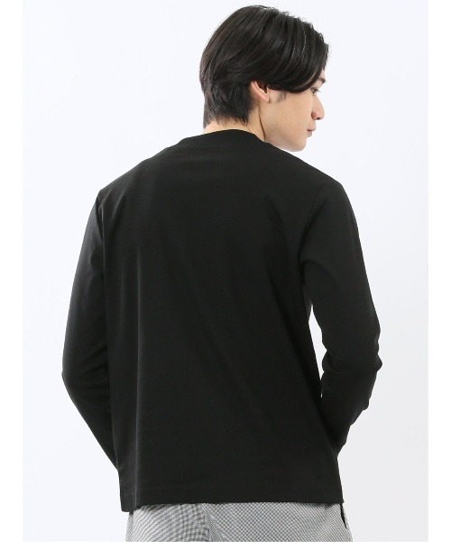 TAKA-Q(タカキュー)の「ストレッチ 抗菌防臭 UV 綿100% コットン シルケットスムス 無地 スロープネック 長袖 Tシャツ ドレスT メンズ(Tシャツ/カットソー・メンズ・ネイビー/ブラック/ライトグレー/ホワイト・X-LARGE/LARGE/MEDIUM/S)」の8枚目の写真