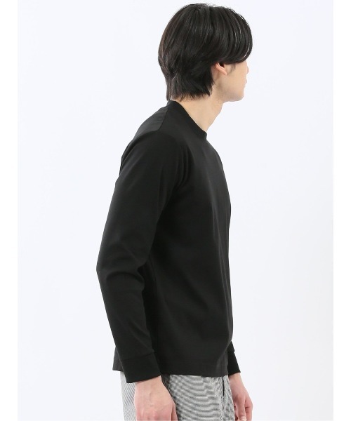 TAKA-Q(タカキュー)の「ストレッチ 抗菌防臭 UV 綿100% コットン シルケットスムス 無地 スロープネック 長袖 Tシャツ ドレスT メンズ(Tシャツ/カットソー・メンズ・ネイビー/ブラック/ライトグレー/ホワイト・X-LARGE/LARGE/MEDIUM/S)」の9枚目の写真