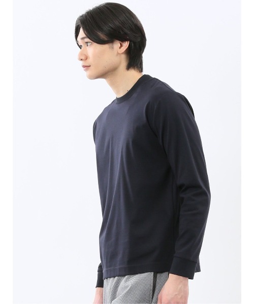 TAKA-Q(タカキュー)の「ストレッチ 抗菌防臭 UV 綿100% コットン シルケットスムス 無地 スロープネック 長袖 Tシャツ ドレスT メンズ(Tシャツ/カットソー・メンズ・ネイビー/ブラック/ライトグレー/ホワイト・X-LARGE/LARGE/MEDIUM/S)」の17枚目の写真