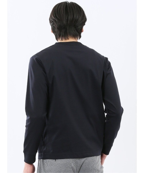 TAKA-Q(タカキュー)の「ストレッチ 抗菌防臭 UV 綿100% コットン シルケットスムス 無地 スロープネック 長袖 Tシャツ ドレスT メンズ(Tシャツ/カットソー・メンズ・ネイビー/ブラック/ライトグレー/ホワイト・X-LARGE/LARGE/MEDIUM/S)」の18枚目の写真