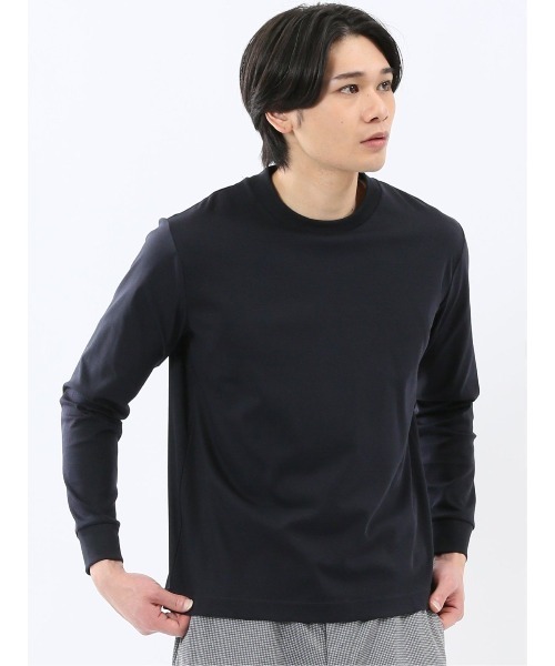 TAKA-Q(タカキュー)の「ストレッチ 抗菌防臭 UV 綿100% コットン シルケットスムス 無地 スロープネック 長袖 Tシャツ ドレスT メンズ(Tシャツ/カットソー・メンズ・ネイビー/ブラック/ライトグレー/ホワイト・X-LARGE/LARGE/MEDIUM/S)」の19枚目の写真