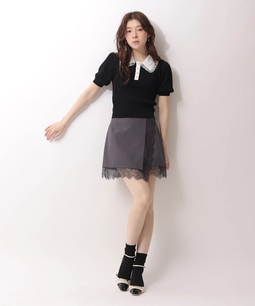 Rirandture（リランドチュール）の「フリルカラーアイレットニット（ニット/セーター・レディース・ブラック/ホワイト・2）」の10枚目の写真