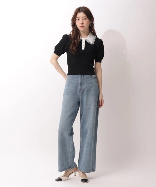 Rirandture（リランドチュール）の「フリルカラーアイレットニット（ニット/セーター・レディース・ブラック/ホワイト・2）」の15枚目の写真